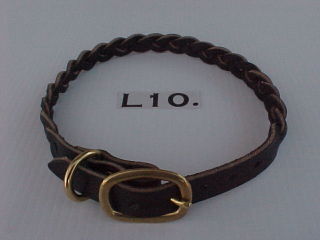 3/4" wide braided leather dog collar