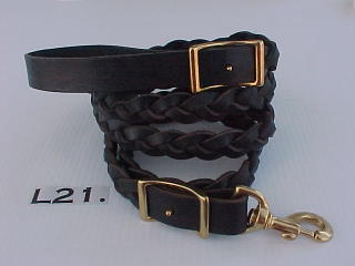 1" wide braided leather leash