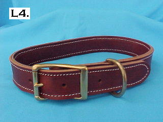 1 1/2" wide double thick leather dog collar