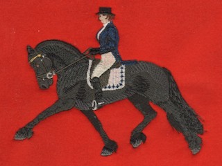 Friesian With Dressage Rider