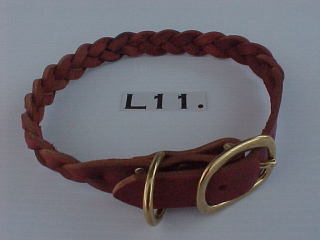 1" wide braided leather dog collar