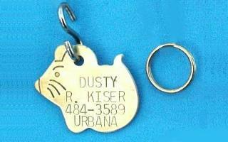 brass mouse shape pet id tags